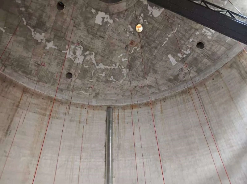 Vertical sensor cables installed in a modern grain silo Vertical sensor cables installed in a modern grain silo